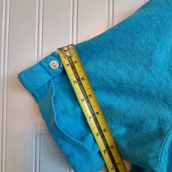 LINEN Vibrant Teal Women's White Stag Casual Button Down Shirt Medium 55% Linen - Picture 9 of 9